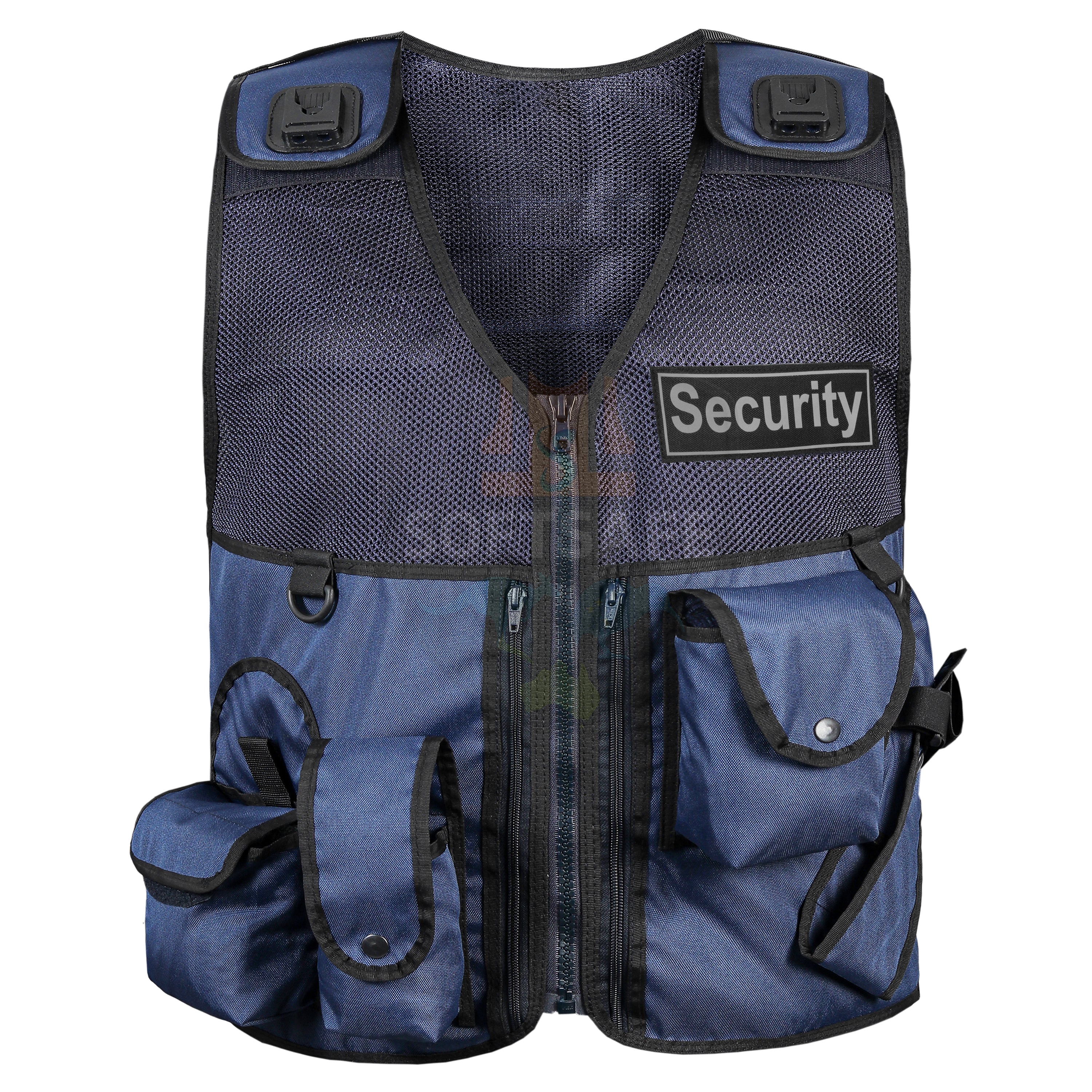 Tactical Security Utility Vest – Navy Blue (Multi-Pocket & Breathable Mesh)