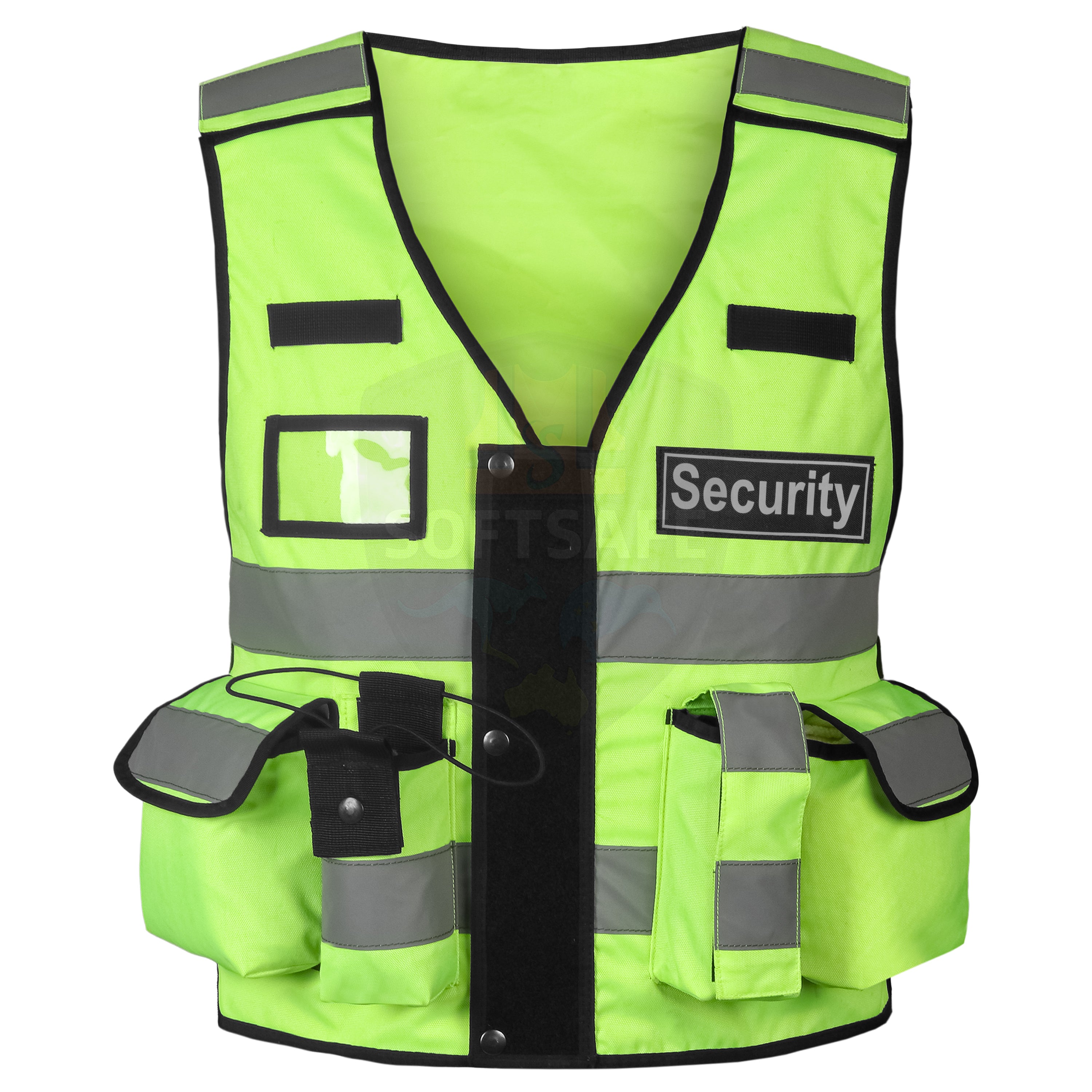 SOFTSAFE® High-Visibility Security Vest – Reflective Multi-Pocket Safety Jacket with Removable Patches