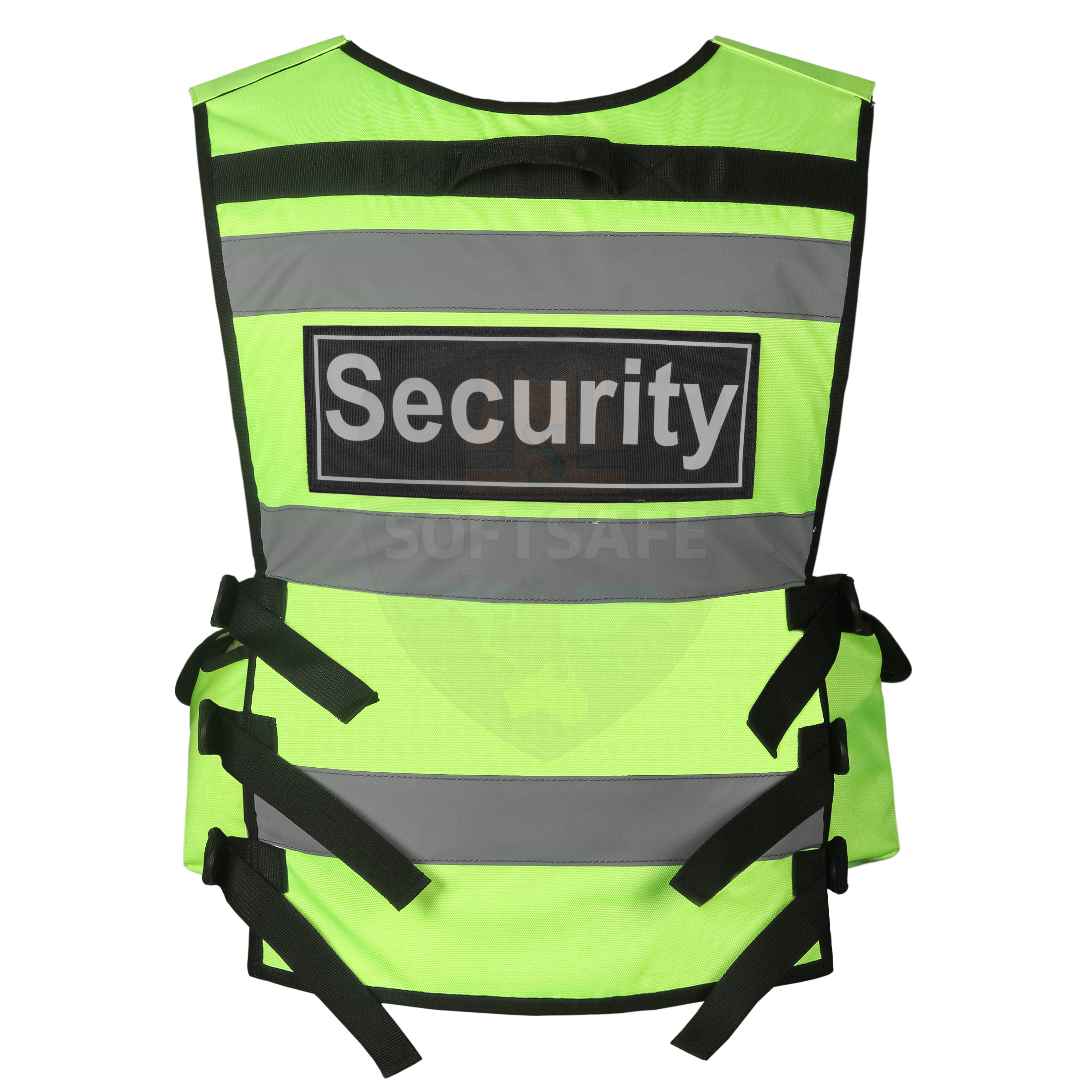 SOFTSAFE® High-Visibility Security Vest – Reflective Multi-Pocket Safety Jacket with Removable Patches