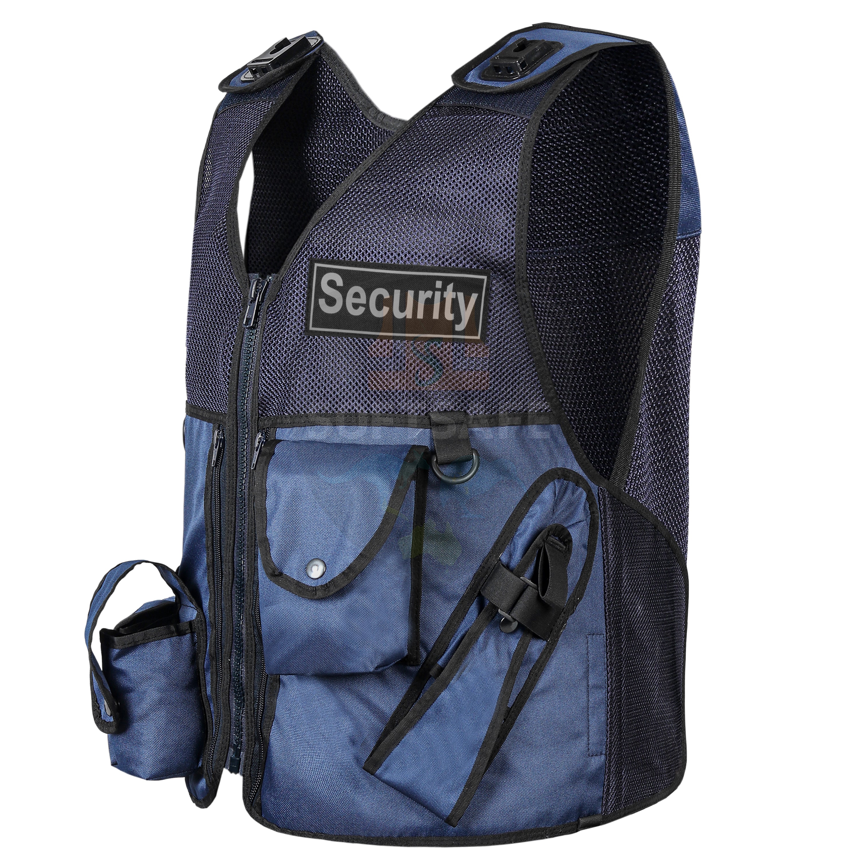 Tactical Security Utility Vest – Navy Blue (Multi-Pocket & Breathable Mesh)