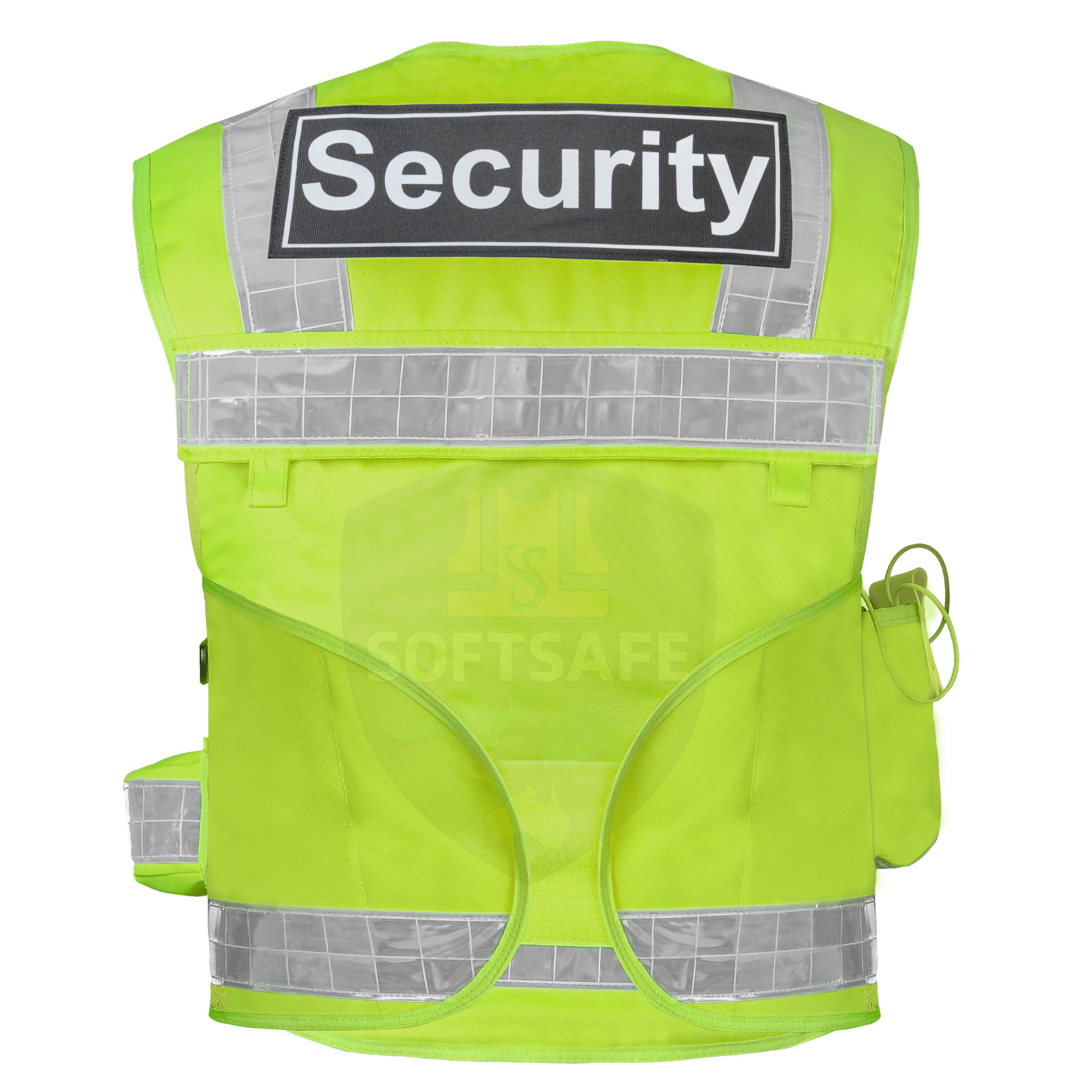 High-Visibility Multi-Pocket Security Vest – Neon Green (Reflective Safety Gear)