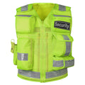 High-Visibility Multi-Pocket Security Vest – Neon Green (Reflective Safety Gear)