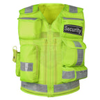 High-Visibility Multi-Pocket Security Vest – Neon Green (Reflective Safety Gear)