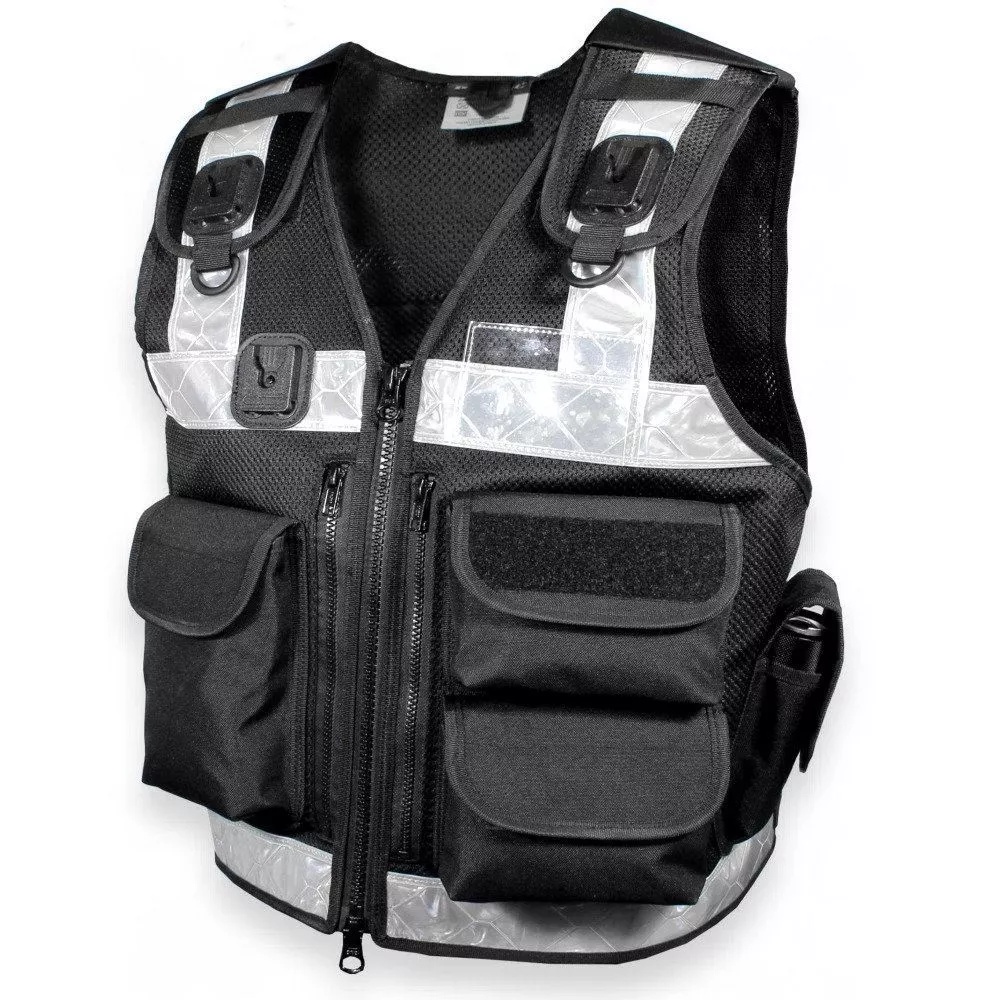 Black Security Tactical Vest – One Size Fits All | Adjustable Fit