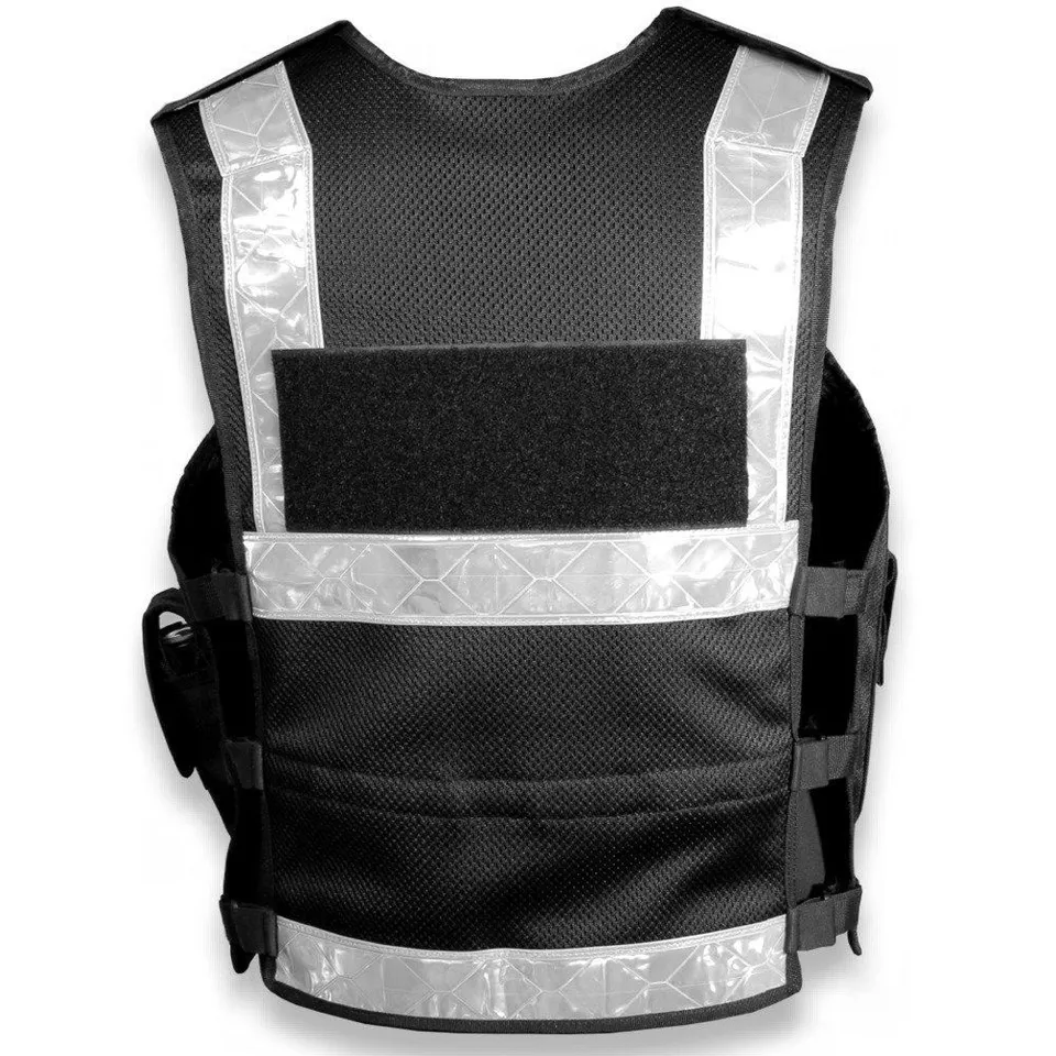 Black Security Tactical Vest – One Size Fits All | Adjustable Fit