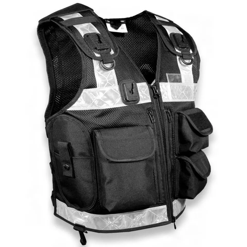 Black Security Tactical Vest – One Size Fits All | Adjustable Fit