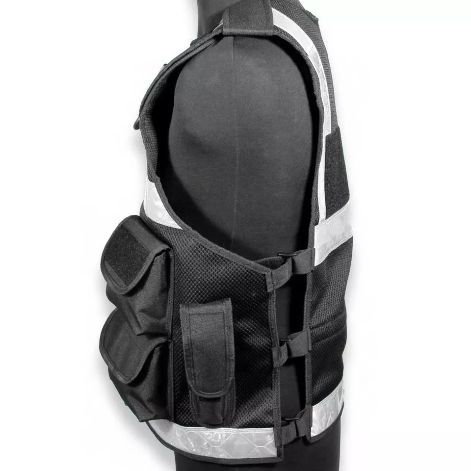 Black Security Tactical Vest – One Size Fits All | Adjustable Fit